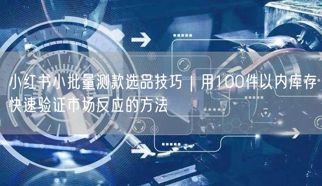 小红书小批量测款选品技巧|用100件以内库存快速验证市场反应的方法