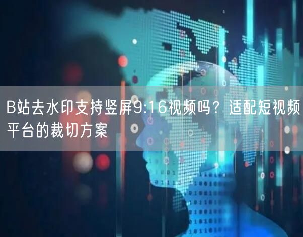 B站去水印支持竖屏9:16视频吗？适配短视频平台的裁切方案