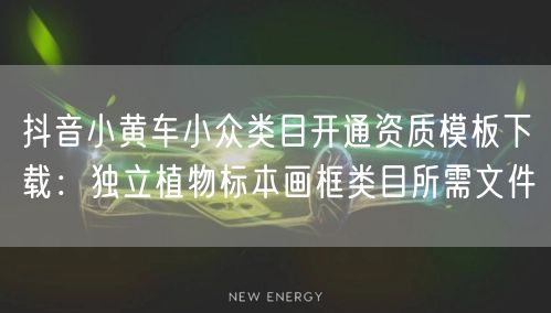 抖音小黄车小众类目开通资质模板下载:独立植物标本画框类目所需文件