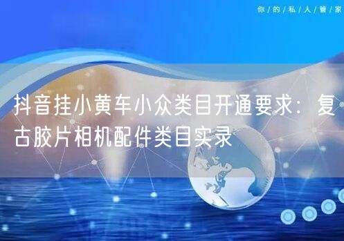 抖音挂小黄车小众类目开通要求:复古胶片相机配件类目实录