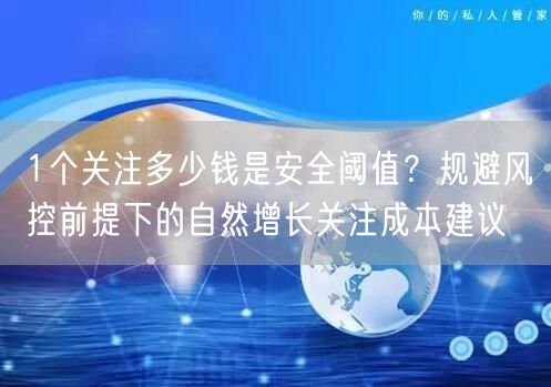 1个关注多少钱是安全阈值?规避风控前提下的自然增长关注成本建议