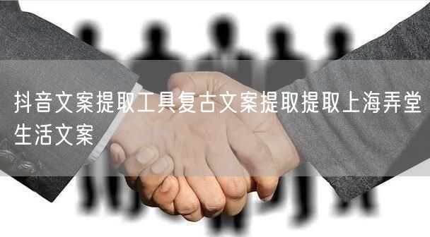 抖音文案提取工具复古文案提取提取上海弄堂生活文案