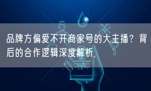 品牌方偏爱不开商家号的大主播?背后的合作逻辑深度解析